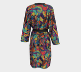 Rinas Peignoir Robe - Dark Abstract Floral | Blissfully Brand