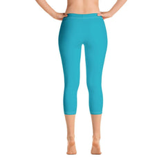 Antina Pacific Blue Mid-Rise Capri Leggings - Blissfully Brand