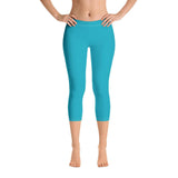 Antina Pacific Blue Mid-Rise Capri Leggings - Women's Activewear - Bold & Vibrant