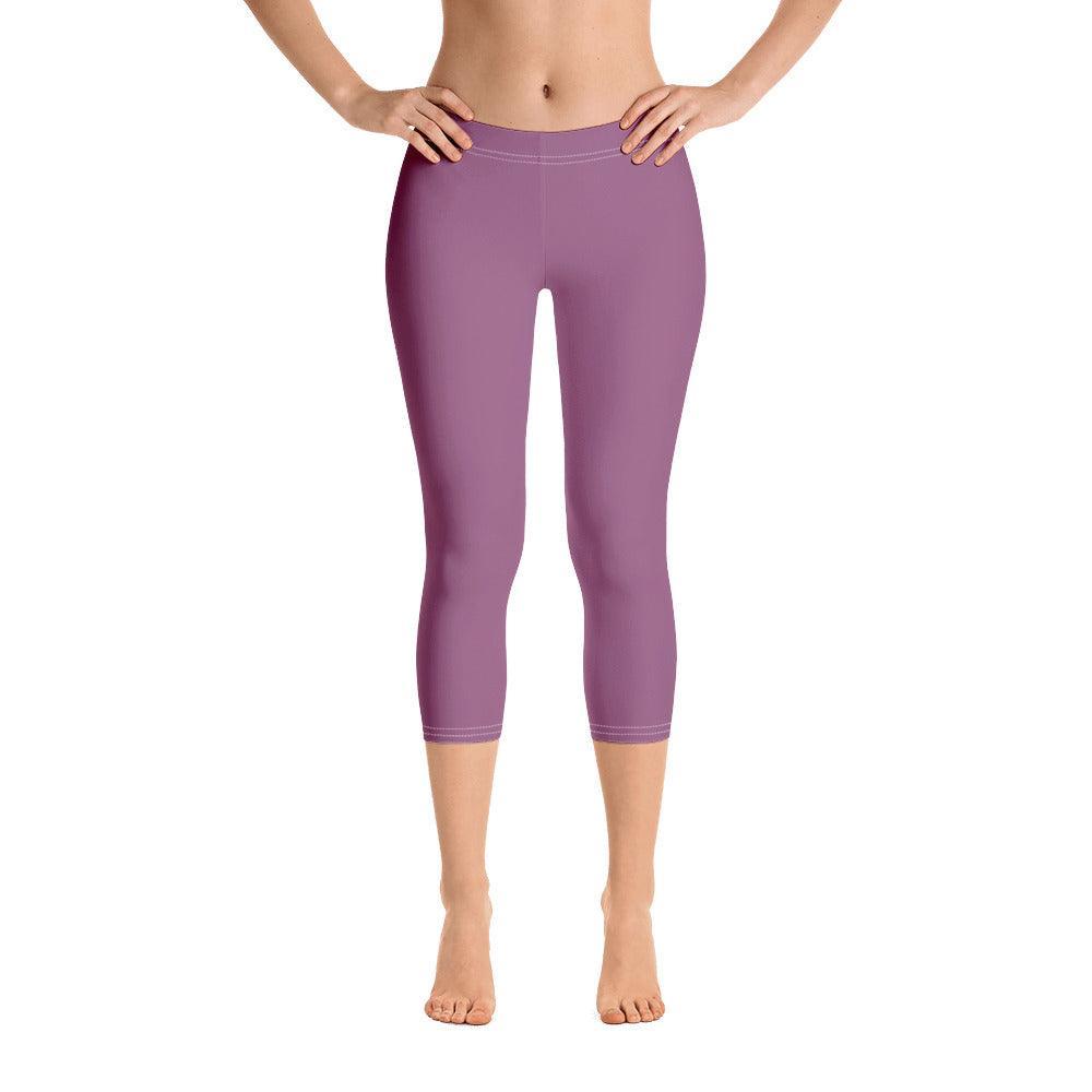 Amai Violet Mid-Rise Capri Leggings - Women's Activewear - Bold & Vibrant