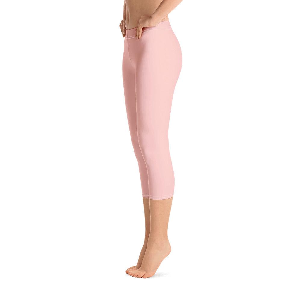 Keki Light Pink Mid-Rise Capri Leggings – Blissfully Brand