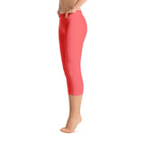 Citra Carnation Red Capri Cropped Everyday Leggings - Smooth Soft & Comfortable