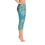 Masu Capri Cropped Leggings - Abstract Pastel All Over Print - Blue | Green - Soft & Everyday Comfort