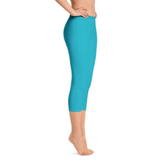 Antina Pacific Blue Mid-Rise Capri Leggings - Blissfully Brand