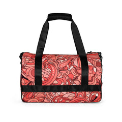Citra Large Sport & Travel Duffle Bag - Abstract All Over Kaleidoscope Floral Print - Red | Orange