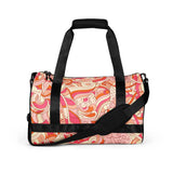 Keki Sport & Travel Large Duffle Barrel Bag - Abstract All Over Print - Pink | Orange