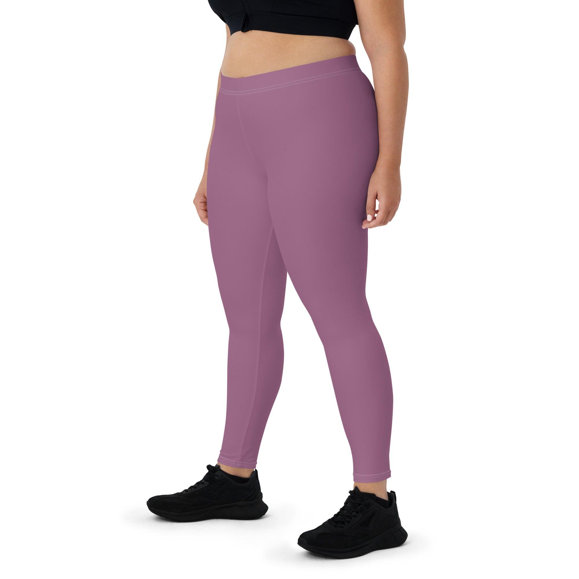 Amai Violet Mid-Rise Leggings - Solid Activewear Bottoms Plus Size XL