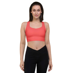 Citra Carnation Red Longline Sports Bra - Removable Padding - Double Layered - Workout Gym