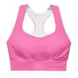 Sechia Hot Pink Longline Sports Bra - Padded Double Layered - Solid - Women's Activewear Sports Top