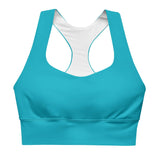 Antina Pacific Blue Longline Sports Bra - Padded Double Layered - Women's Activewear Sports