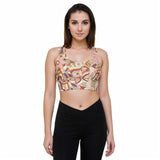 Amai Longline Sports Bra - Abstract All Over Psychedelic Kaleidoscope Print - Pink Orange - Padded - Women's Activewear
