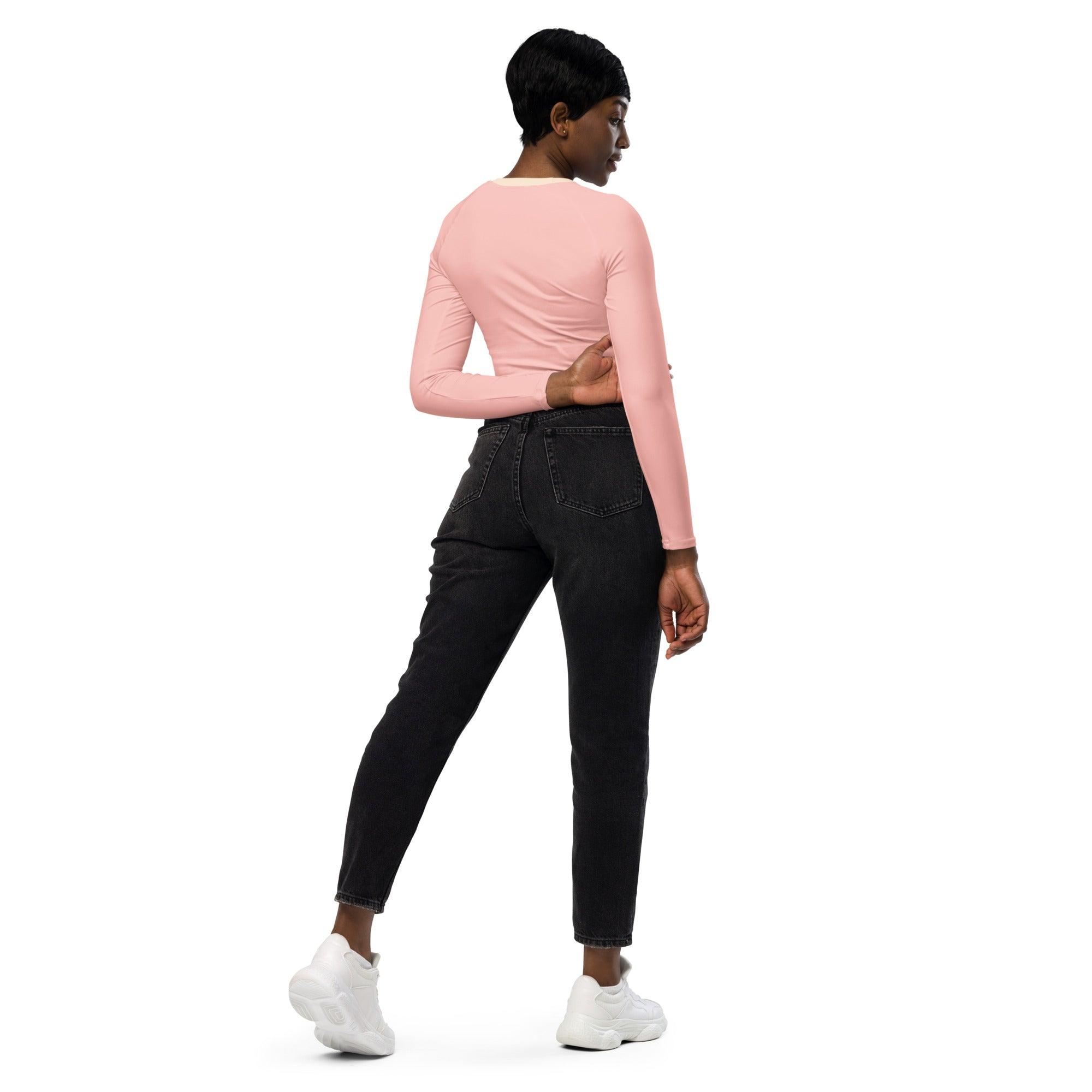 Keki Pink Active Long Sleeve Crop Top - Blissfully Brand