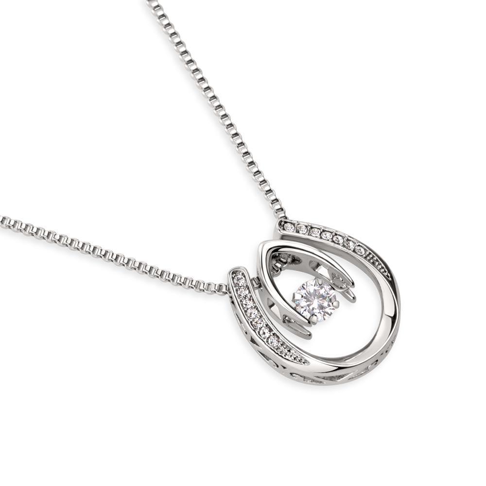 Nela " Elegance of Love " Cubic Zirconia Tear Drop Pendant Necklace - Blissfully Brand