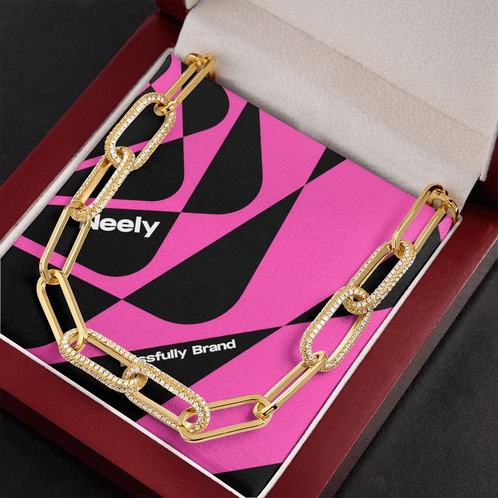 Neely "Sparkle Me" Cubic Zirconia Link Chain Necklace - Blissfully Brand