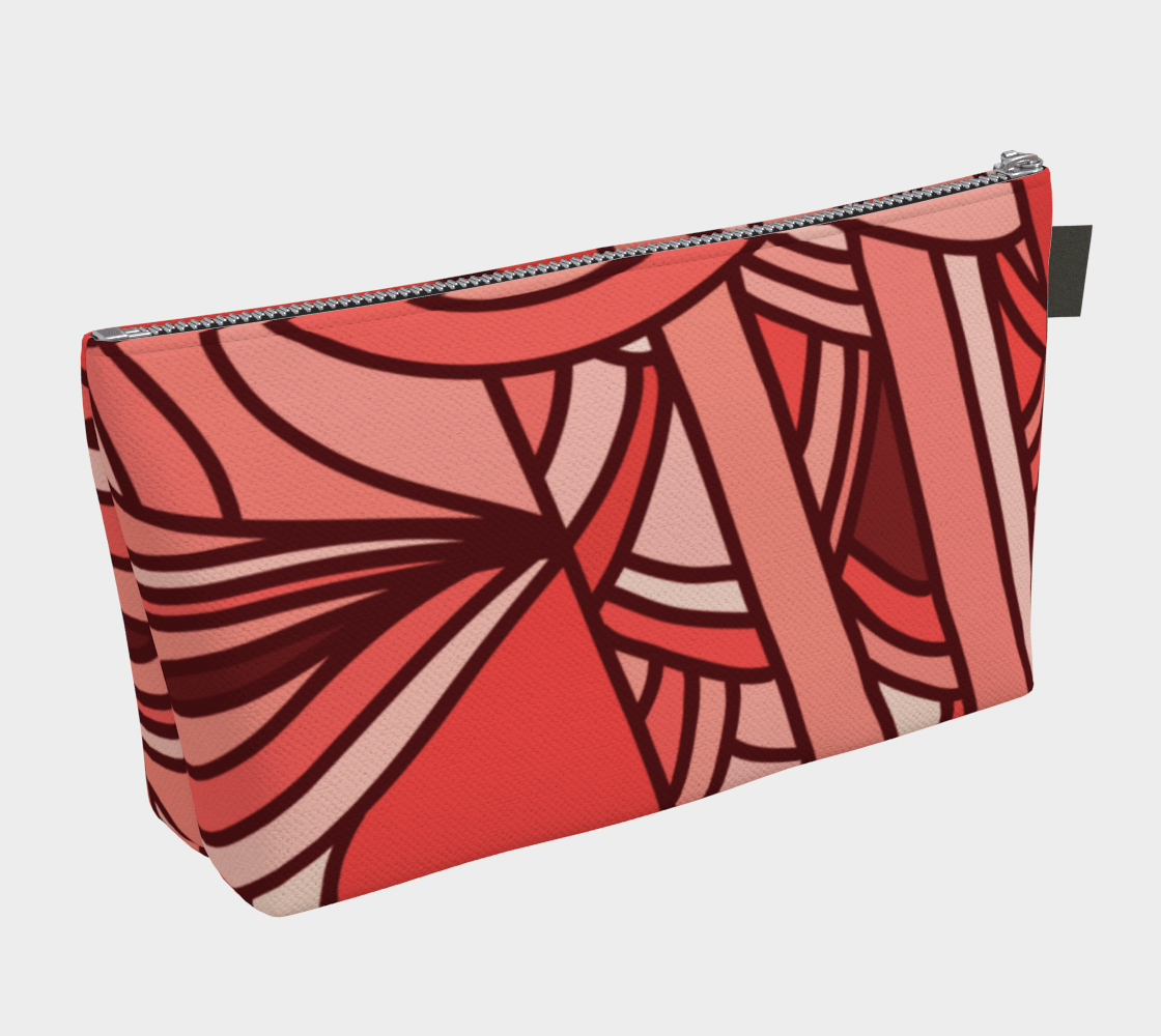 Citra Canvas Makeup Pouch - Geo Mod Print in Red Orange & Pink
