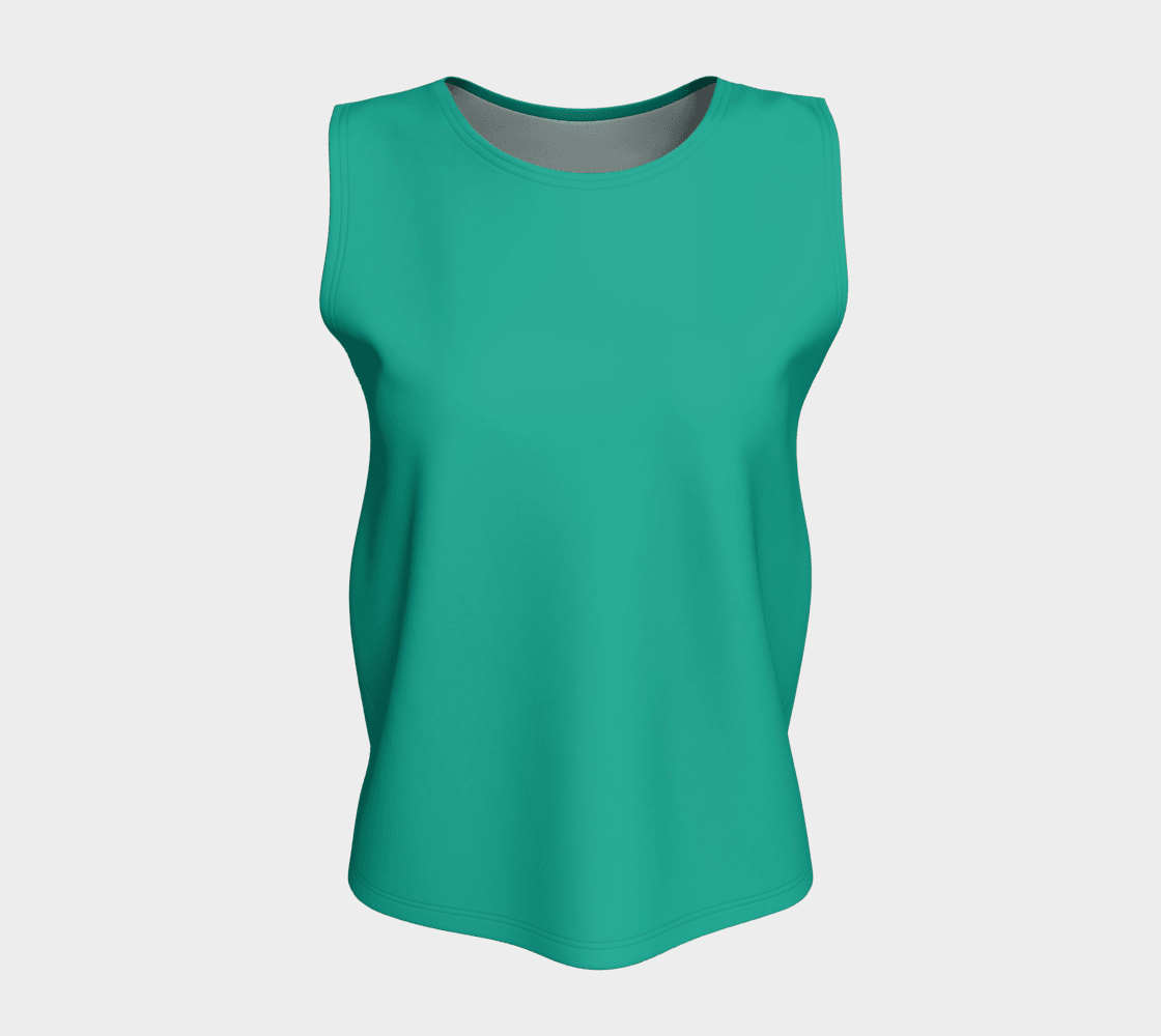 Mima Persian Green Relaxed Fit Long Tank Top - Peach Skin Jersey