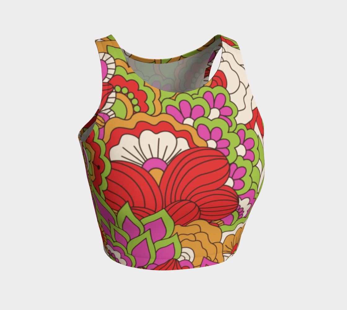 Kimi Sports Crop Top - Multicolor Flower Power Floral | Blissfully Brand