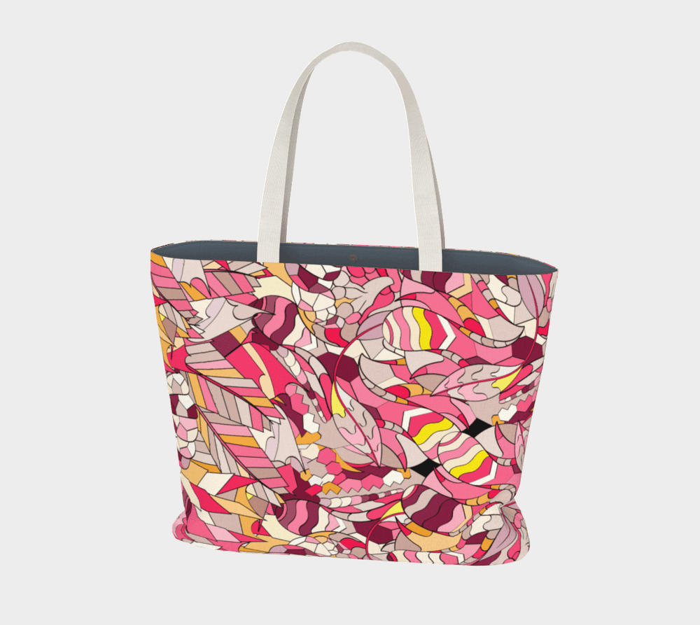 Perl Large Market Tote - Pink Kaleidoscope Print