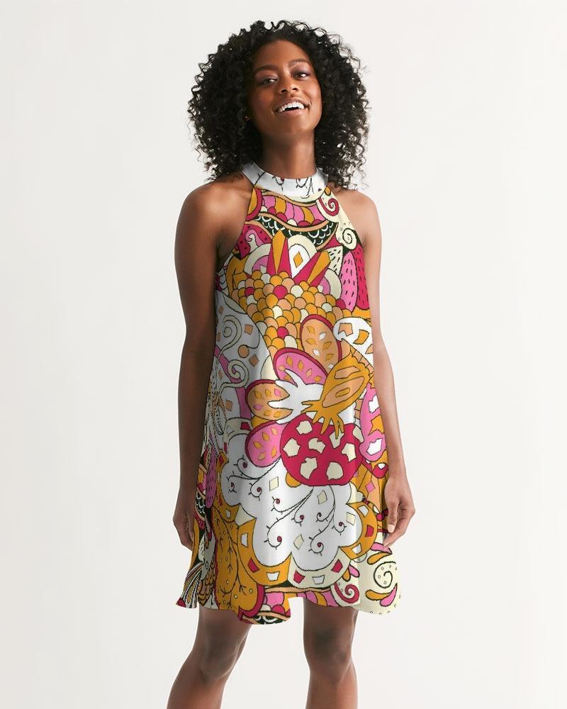 Pela Halter Flare Dress - Blissfully Brand