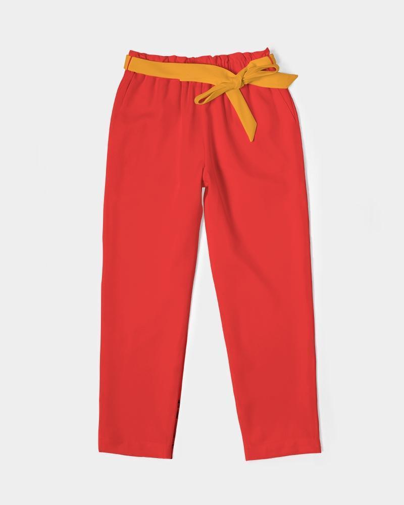 Opula Red Tie Waist Tapered Women's Pants | Blissfully Brand