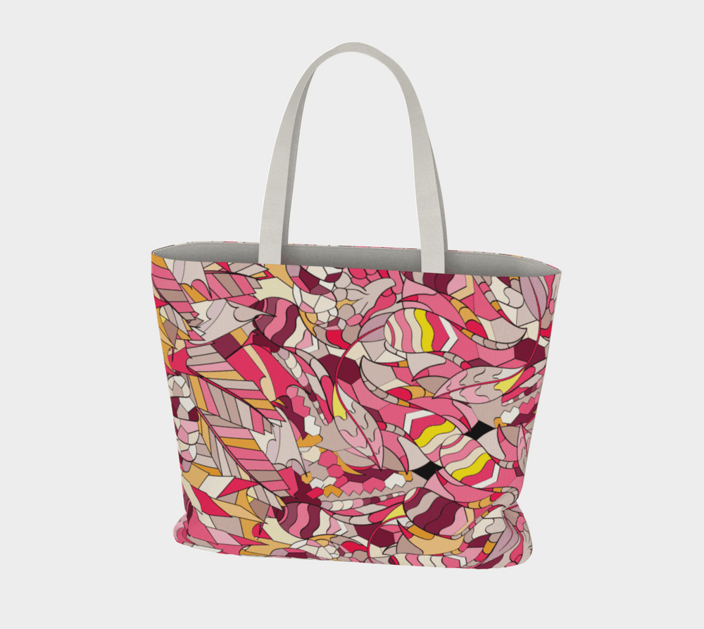 Perl Large Market Tote - Pink Kaleidoscope Print