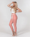 Citra Pink Belted Tapered Pants - Blissfully Brand