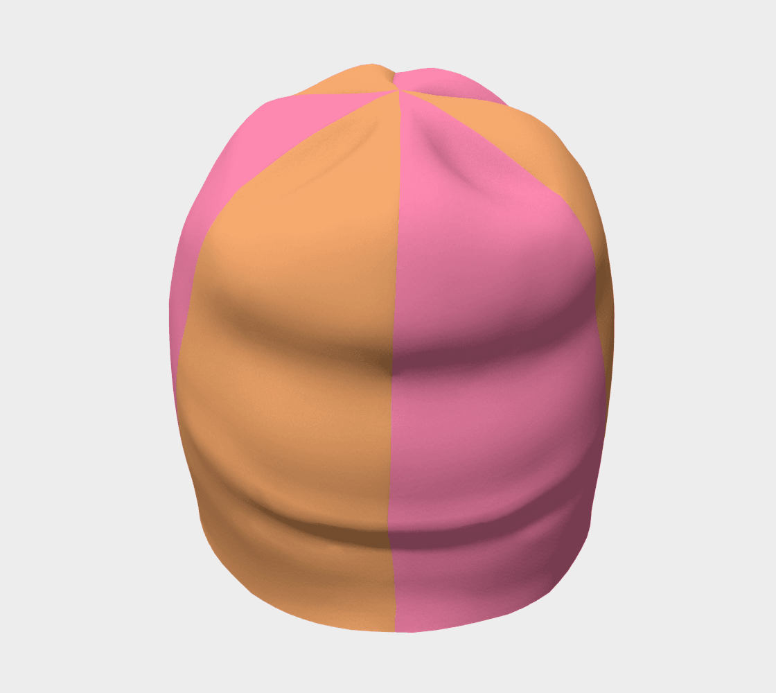 Arane Pink & Orange Cream Beanie - Color Block