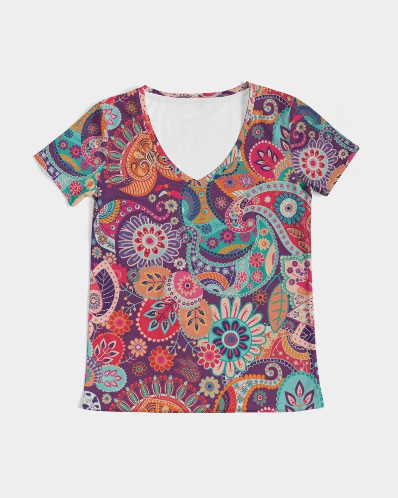 Peex Women's V-Neck Tee - Paisley Boho Floral | Blissfully Brand