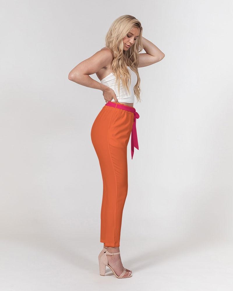 Peex Color Block Tie Waist Tapered Pants - Blissfully Brand