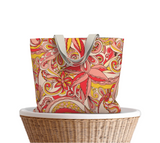 Patty Large Market Tote - Pink Red Abstract Floral Print