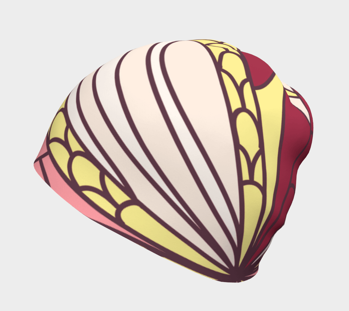 Piki Beanie - Psychedelic Abstract Print in Pink Red & Yellow | Bamboo lining