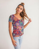 Peex Women's V-Neck Tee - Paisley Boho Floral | Blissfully Brand