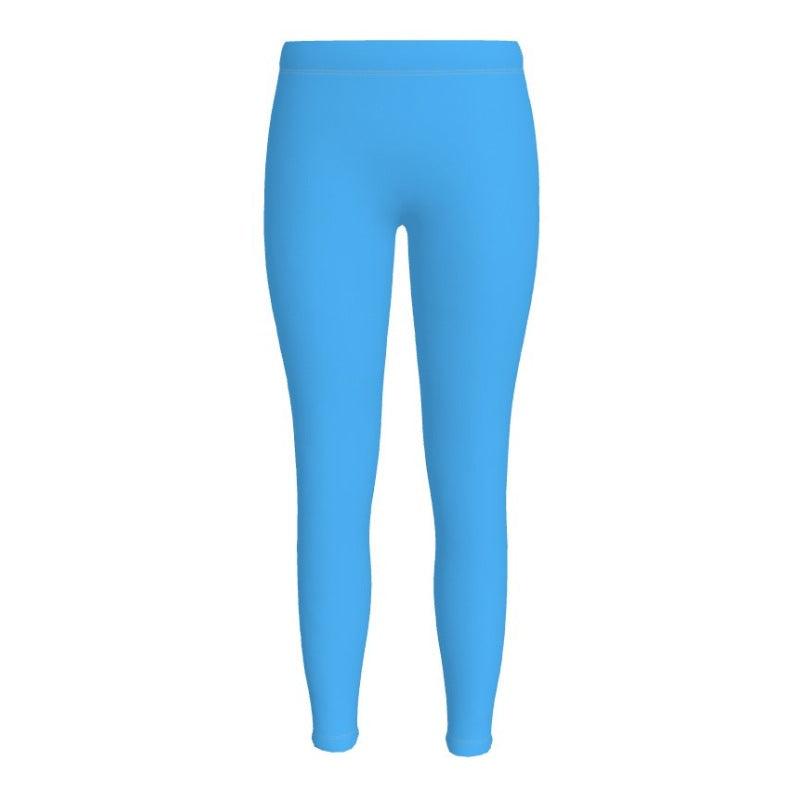 Imi Picton Blue Lycra Spandex Leggings - Sportswear or Fashion Casual - Midrise - Vibrant Women's Activewear - Plus Size