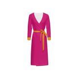 Flight 929 Pink 3/4 Sleeve Wrap Dress - Airline Series - Blissfully Brand