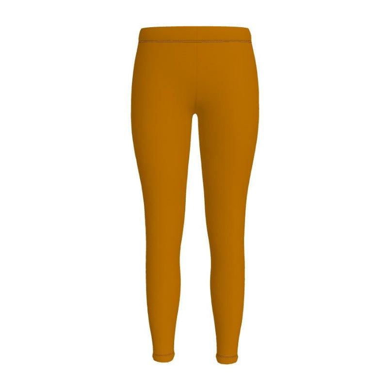 Deep Orange Lycra Spandex Midrise Full Stretch Leggings - Workout Performance - Casual - Handmade in England - Plus Size