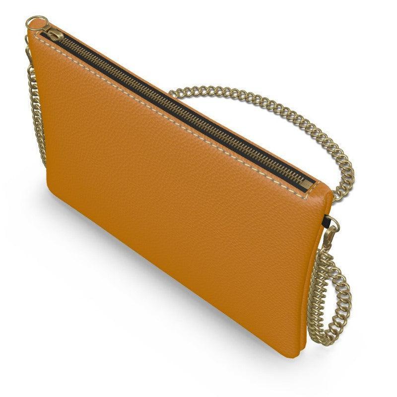 Renai Indochine Orange Crossbody Leather Chain Bag - Blissfully Brand