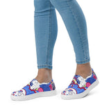 Sechia Slip On Canvas Women's Sneakers - Abstract All Over Floral Pink Blue - Kaleidoscope Print